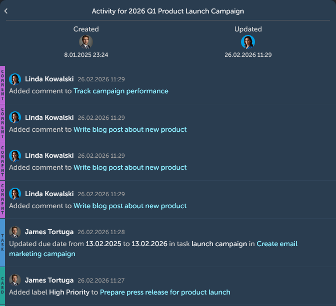 Activity Log Popup Window